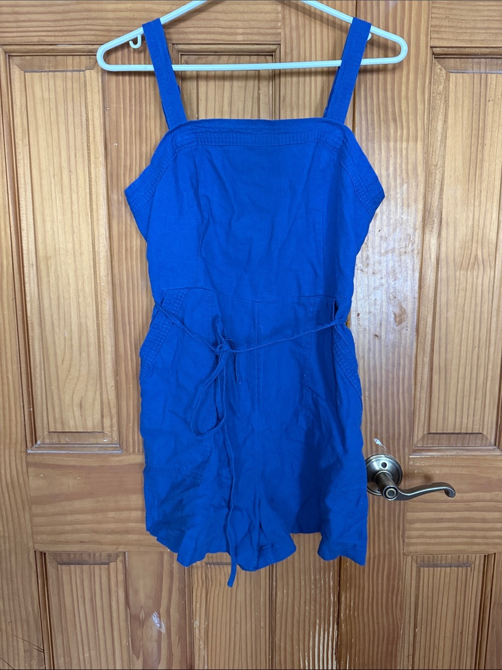 Old Navy Royal Blue Sleeveless Romper with Tie Waist